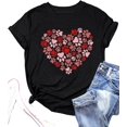 thumbnail image 2 of 100% Cotton Dog Lovers Shirt for Women Cute Dog Paw Heart Graphic Shirt Dog Mom Valentine's Mother's Day Tops Spring Tee, 2 of 5