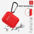 thumbnail image 2 of Coffea Protective Silicone Case with Keychain for AirPods 1 & 2 (Front LED Not Visible) (Red), 2 of 7