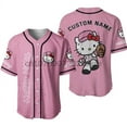 2024 New Hello Kitty Baseball Lovely Personalized Cartoon Print Baseball Jersey Shirts Outdoor