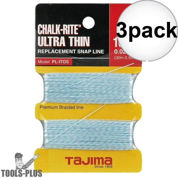 Tajima PL-ITOS 100 ft .02" Ultra Thin Braided Chalk Line 3-Pack