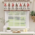 thumbnail image 3 of 2 Pack Valances for Windows, Boho Gnomes Window Valances for Living Room/Bedroom/Bathroom, Farmhouse Vintage Geometric Mushroom Brown Light Filtering Kitchen Curtain Valance 54"W x18" L, 3 of 9