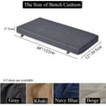 thumbnail image 2 of 48x 12 Inch Piano Bench Cushions for Indoor Furniture with Ties Non Slip Kitchen Dining Room Bench seat Cushion for Shoe Storage Ottoman Window Settee Pad, Gray, 2 of 11
