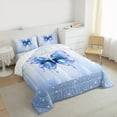 thumbnail image 3 of Castle Fairy Abstract Gradient Butterfly 2Pcs Bedding Comforter Set for Women Men Teens,Bling Crystal Twin Comforter Sets,Ombre Glitter Breathable Bedding Set,Breathable Home Decor, 3 of 8
