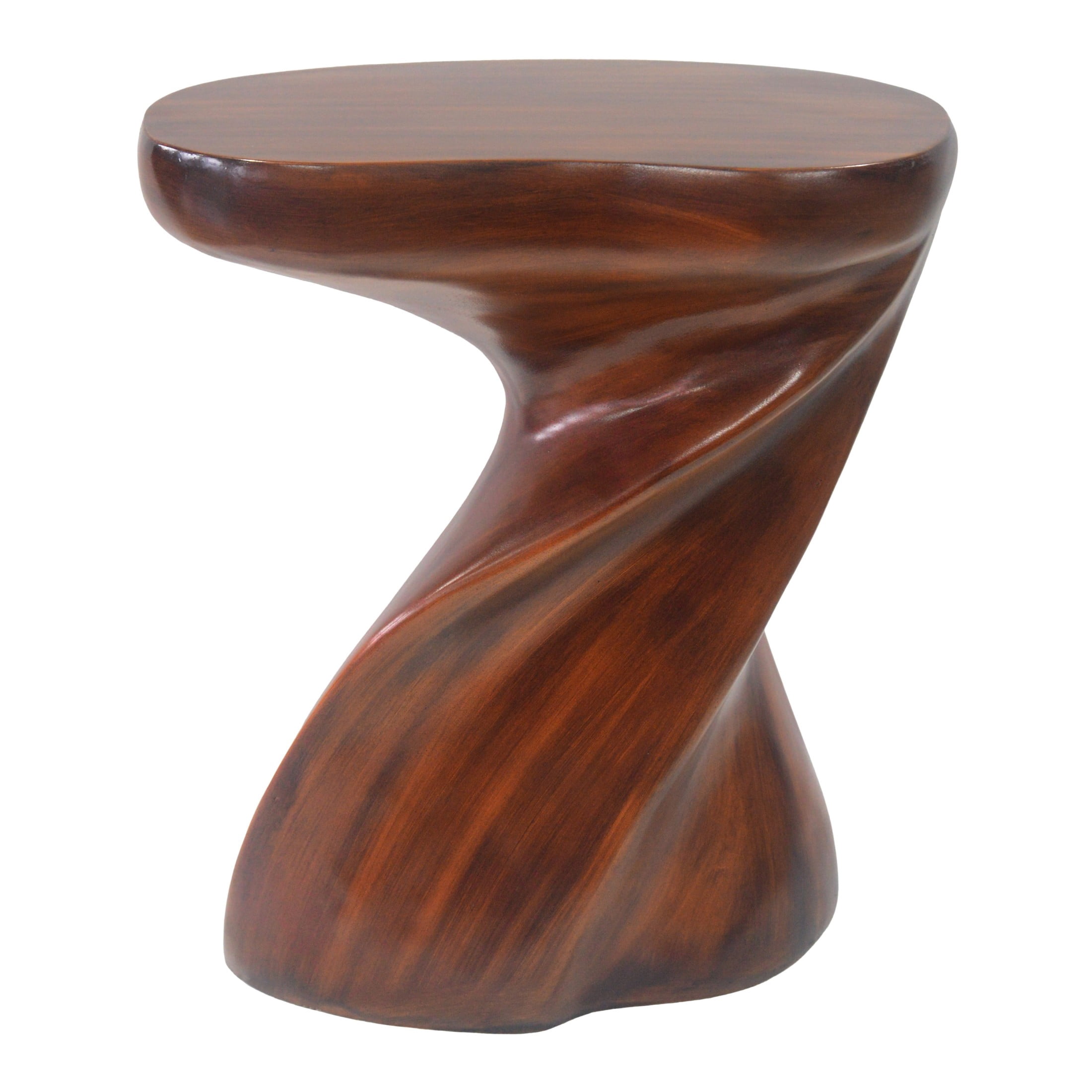 Christopher Knight Home 21"H Twisted Sculptural MGO Lightweight Outdoor Side Table, Antique Brown