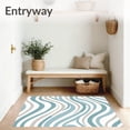 thumbnail image 3 of ODIKA 4'x6' Machine Washable Non-Slip Area Rug, Wild Elephant Trunk Wave Motif Bedding High Traffic Rug with Pad, Blue, 684896, 3 of 8