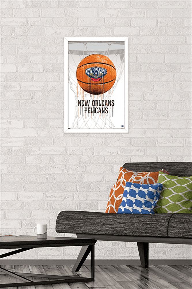 NBA New Orleans Pelicans - Drip Basketball 21 Wall Poster, 14.725" x 22.375", Framed