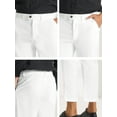 thumbnail image 6 of INSPIRE CHIC Men's Cropped Pants Slim Fit Flat Front Ankle-Length Dress Pants 34 Bright White, 6 of 7