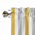 thumbnail image 5 of Orange Grey Striped Curtain Valance for Windows/Kitchen/Living Room/Bedroom, Geometric Vertical Stripes White Rod Pocket Window Treatment Short Drape Topper Small Tier Cafe Curtains Panel 54X18, 5 of 8