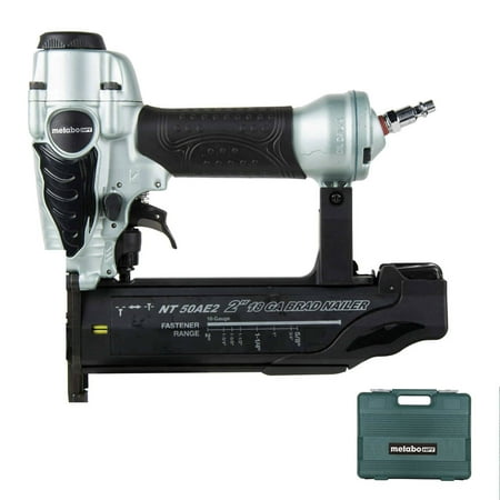 Metabo HPT Brad Nailer Kit | Pro Preferred Brand of Pneumatic Nailers | 18 Gauge | Accepts 5/8 to 2-Inch Brad Nails | Ideal for Trim Work  Furniture Building & Other Finish Applications | NT50AE2