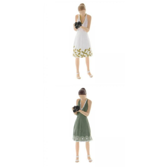 2 Piezas Artesanías 1/64 Resina Mujer Fotografía Escenario Modelo Personas Figuras Juguetes Sunnimix Figura de personas de modelos en miniatura