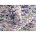 thumbnail image 3 of Ambesonne Floral Quilted Bedspread Set 3 Pcs, Peony Roses Modern Botanical, King, Pale Fuchsia Blue Grey, 3 of 4