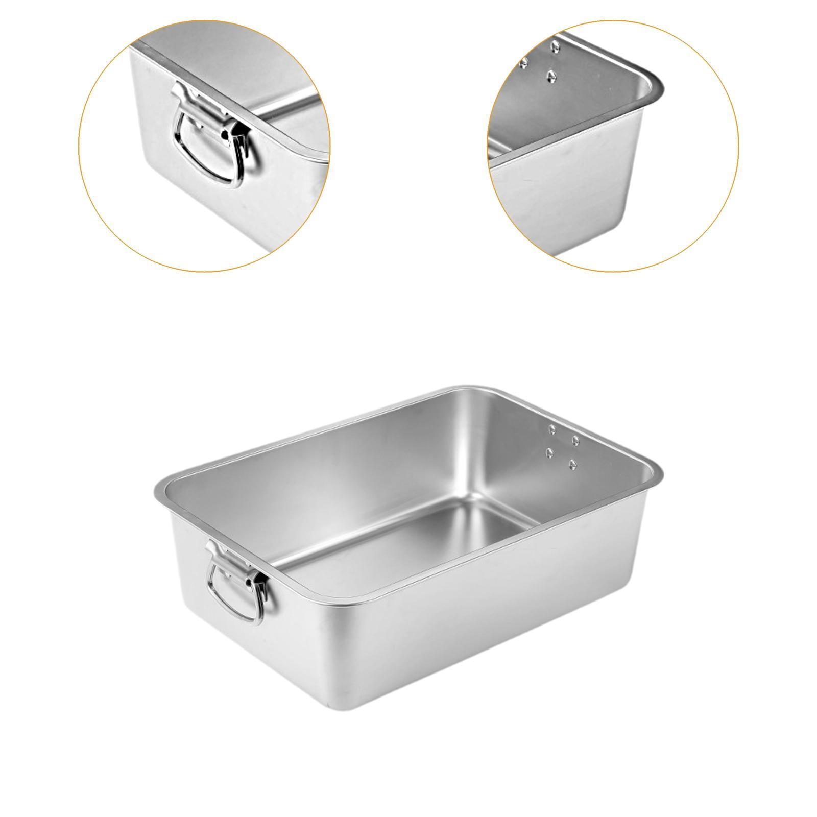 YWMJZEU Open Litter Box Kitten Potty Pan Stainless Steel Pet Bedpan Non Stick Sturdy Pet M