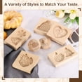 thumbnail image 4 of Uxcell Cookie Stamp, Wooden Cookie Press Biscuit Cutter Baking Tools Funny Embossing Fit for Home Baking Crafts Making Gifts (Red Rose), 4 of 7