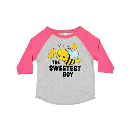 

Inktastic The Sweetest Boy with Bee and Honey Combs Gift Toddler Boy or Toddler Girl T-Shirt