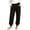 Black, variant on Women's Solid Loose Tight Waist Casual Straight-Leg Ankle-Length Full Pants