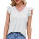 thumbnail image 1 of Elegante camiseta de manga corta con cuello en V sólido para mujer Blusa suelta Tops OAVQHLG3B Store lin121212, 1 of 5