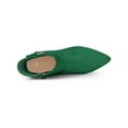 thumbnail image 3 of BLISSFUL STEP Women's Ankle Boots Pointed Toe Buckle Cross Straps Stiletto Heel Emerald Green 7.5, 3 of 7