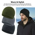 thumbnail image 5 of AYAMAYA 2 Pack Warm Beanie Skull Cap for Men/Women Fleece Military Tactical Slouchy Watch Army Winter Hat (Black+Army Green), 5 of 10