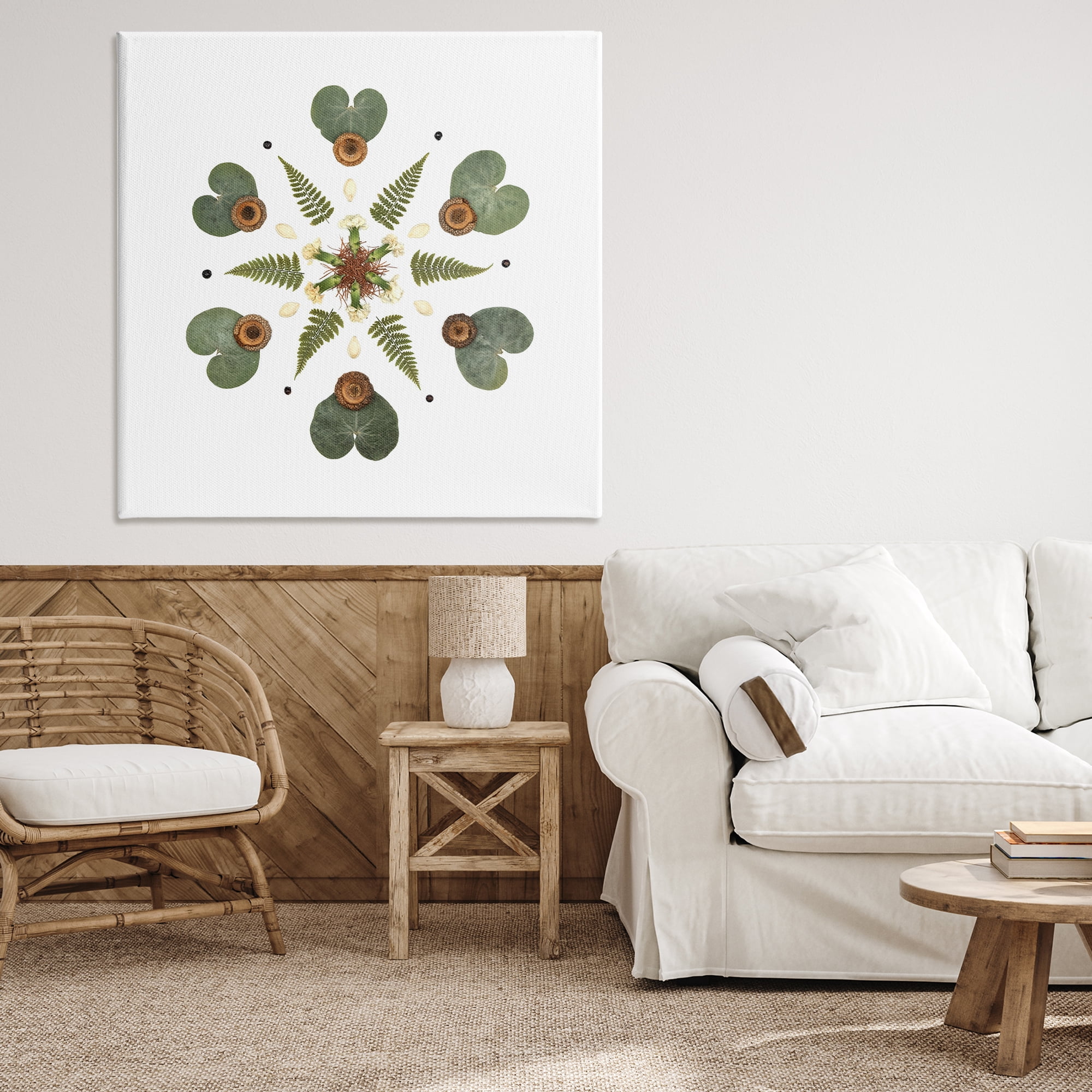 Stupell Industries Lily Pad & Fern Mandala Canvas Wall Art, design by Beth Adoette
