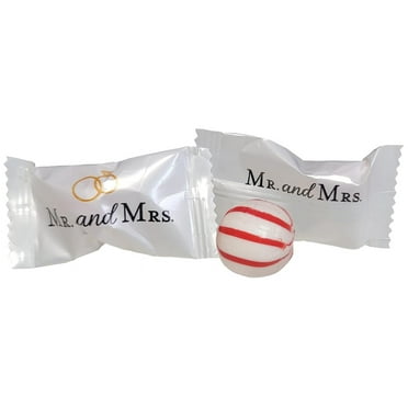 Naturejam Mr and Mrs Wedding Peppermints 100 Count-Party Favors for Bridal Shower, Special Occasions