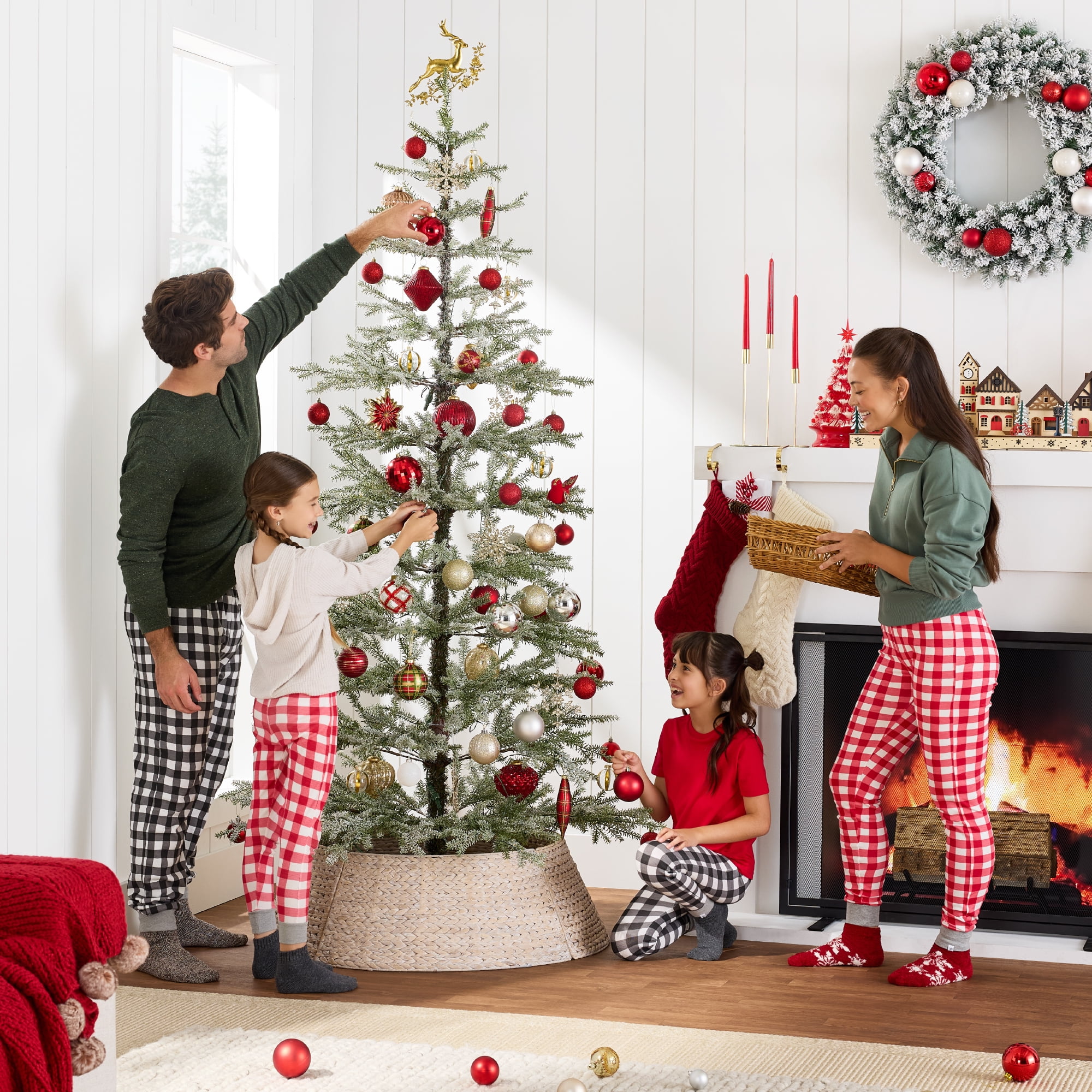 Best Choice Products Pre-Lit Flocked Sparse Christmas Tree 7.5ft Artificial Pine Tree, w/White & Multicolored LED Lights - Green