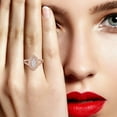 thumbnail image 2 of KIRAN FINE JEWEL Round White CZ Diamond Wedding Ring Rose Gold Plated 925 Sterling Silver Wedding Band Ring Statement Jewelry Gift For Her, 2 of 5