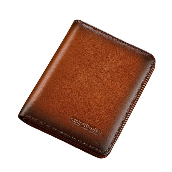 TAZAG men's wallet genuine leather simple wallet ultra-thin short two-fold wallet