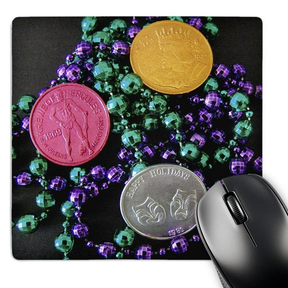 3dRose, Mardi Gras Coins, MousePad