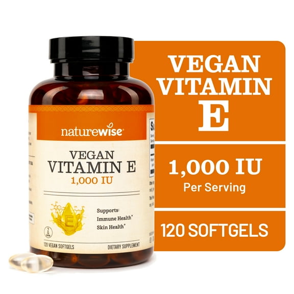 NatureWise Vitamin E 1000 IU Softgels Soy-Free, Non-GMO - 120 Softgels[120-Day Supply]