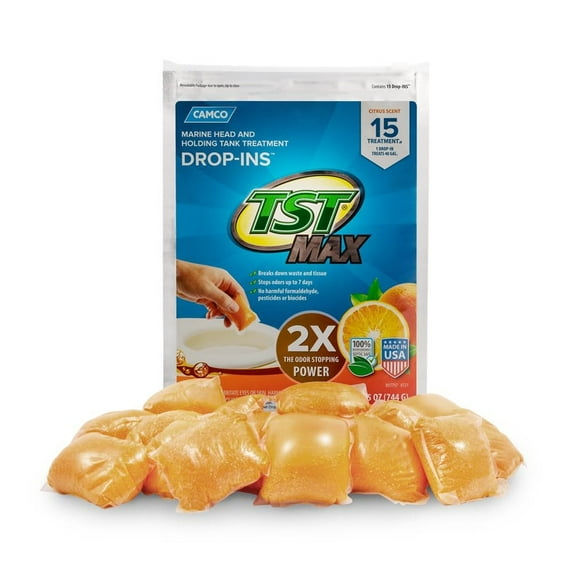 Camco 41355 TST Marine Premium Holding Tank Treatment Drop-Ins – 15 Count