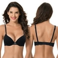 thumbnail image 4 of Curve Muse Women's Plus Size Perfect Shape Add 1 Cup Push Up Underwire Bras-2PK-Cream/Hot Pink,Black-34B, 4 of 7