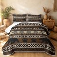 thumbnail image 2 of Erosebridal Vintage Aztec Bed Spread Queen, Traditional Stripe Queen Coverlet Set, Walnut Brown Cream 3pcs, 1 Quilt and 2 Pillowcases, 2 of 7