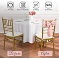 thumbnail image 3 of 60 PCS Satin Chair Sashes Rose Gold Shiny Chair Ribbon Ties Back Bows Designed Sashes Universal Chair Cover for Wedding Reception Gathering Birthday Party Banquet Restaurant Chair Decor (7x78inch), 3 of 8
