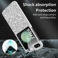thumbnail image 6 of Dteck for Samsung Galaxy Z Flip 5 Case with Small Screen Protector, Z Flip 5 Glitter Case for Women Girls, Ultra Slim Plating Bumper Bling Shockproof Protective Cover for Samsung Galaxy Z Flip5,Silver, 6 of 6