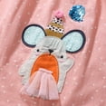 thumbnail image 4 of HILEELANG Toddler Girls Summer Dress Cotton Casual Pink Dot Mouse Applique Jersey Shirt Playwear Dresses 5T, 4 of 5