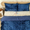 thumbnail image 5 of DecorAvenue Ultra-Luxe Crushed Velvet Duvet Cover Set, Boho Bedding Comforter Donna Cover Set, Over Size 3 Pieces Set 1 Comforter Cover and 2 Pillow Shams Royal Blue Color, 5 of 6