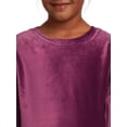 thumbnail image 4 of Wonder Nation Girls Long Sleeve Velour Pullover and Flare Pants Outfit, 2-Piece Set, Sizes 4-18 & Plus, 4 of 5