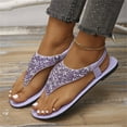thumbnail image 2 of NOKIO Ladies Soft Sole Sandals Flat Sandals Casual Glitter Sequin Sandals Clip Toe Sequin Sandals Breathable&nbsp;Shoes for Women, 2 of 8