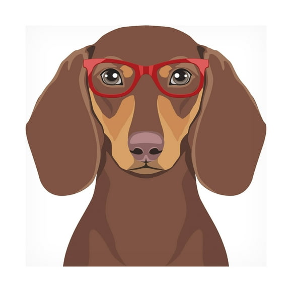 Furbaby Affiliates 'Dachshund Wearing Hipster Glasses 2' Canvas Art