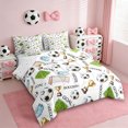 thumbnail image 2 of Erosebridal Green Soccer Court 7pcs Bedding Comforter Set,Football Sport Games Queen Bedding Sets For Boys Teens,Reversible, 2 of 7