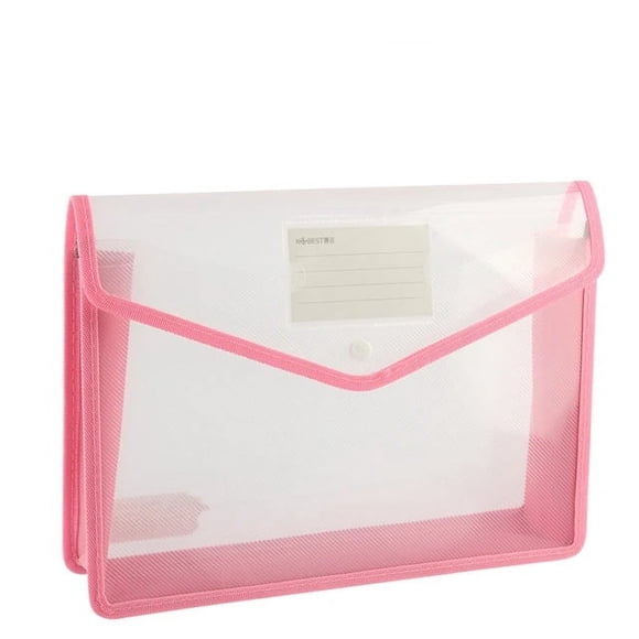 Sac pour Documents A4 A3 Sac pour Enveloppe en Plastique Organisateur de Documents Grande Capacité Sac de Papeterie Imperméable en Pvc Fournitures de Bureau pour Déménagement Rose-A3
