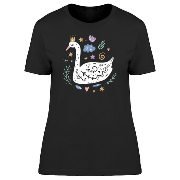 Swan Princess With Crown T-Shirt Women -Image by Shutterstock, Female XX-Large