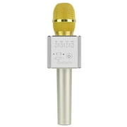 Q9 Super Bass Wireless blueto oth Mobile Phone Karaoke Microphone Handheld Ktv Singing Speaker For Ios For Android, Gold