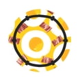 thumbnail image 3 of Breakfast Eggs Bacon Cute 2-in-1 Foldable Picnic Blanket Tote Bag Shoulder Handbag, Large Circular Outdoor Mat for Beach Camping Park, 3 of 5