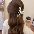 thumbnail image 4 of Waroomhouse Bow Hair Claw Hair Claw Bow Clip Plastic Bowknot Shape Hair Claw Candy Color Hair Clip Anti-slip Back Head Hair Pin Women Hair Accessories, 4 of 8