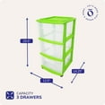 thumbnail image 4 of Homz Clear Plastic 3 Drawer Medium Home Storage Container Tower w/Wheels, 4 of 7