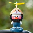 thumbnail image 1 of Ubiuoduck - Adornos para espejo retrovisor de coche de juguete, con forma de pato de hélice y casco, para adultos, niños, mujeres y hombres (perro marrón), 1 of 5