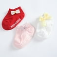 thumbnail image 5 of Esho 3 Pairs Baby Girls Cotton Boat Socks, Kids Toddler Anti-slip Floor Socks, 0-12M, 1-5T, 5 of 7