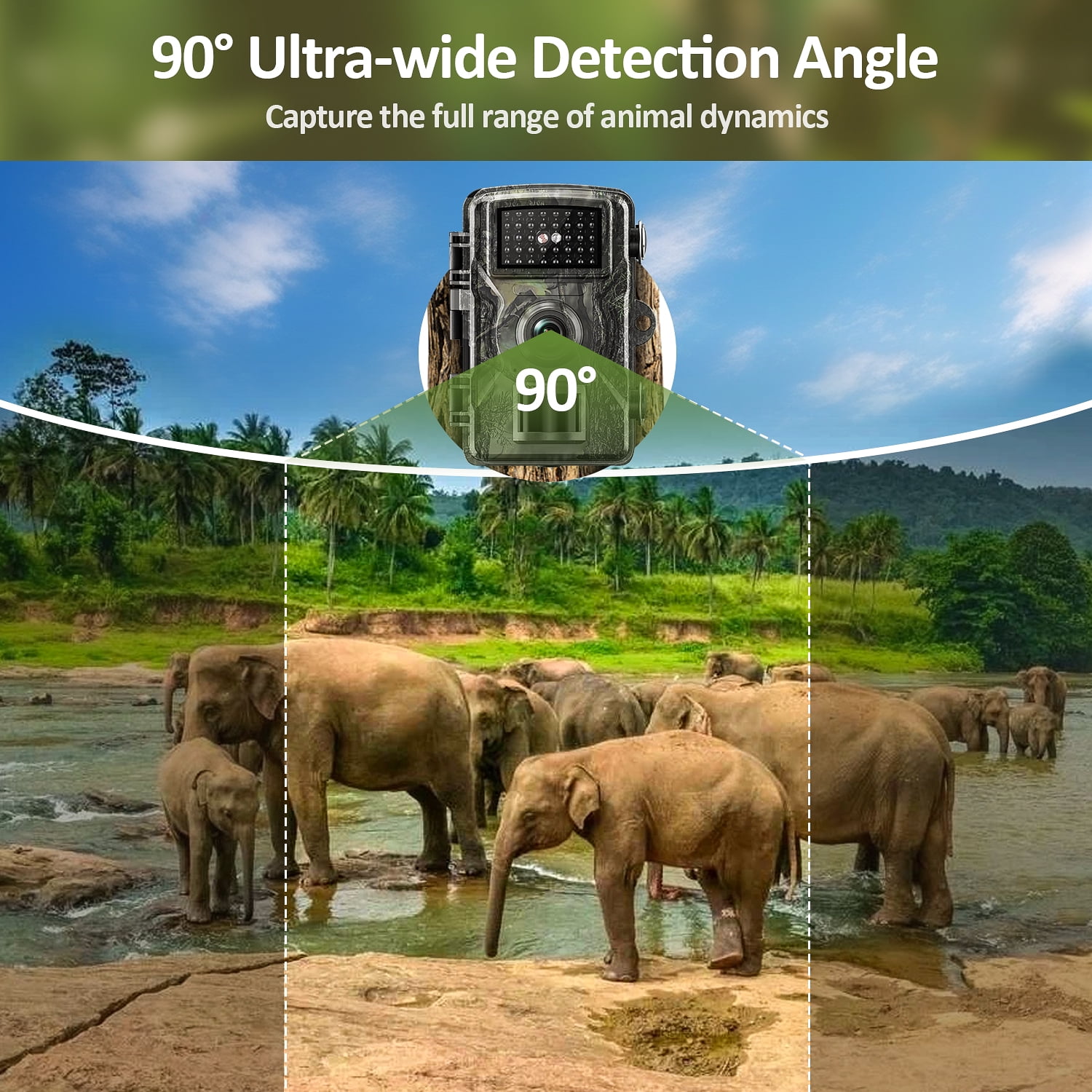 Askmuse 32MP 4K Trail Camera With Motion Activated Night Vision, Wifi Game Camera, Waterproof Mini Trail Camera with 90° Wide Angle , Hunting Camera for Wildlife Monitoring