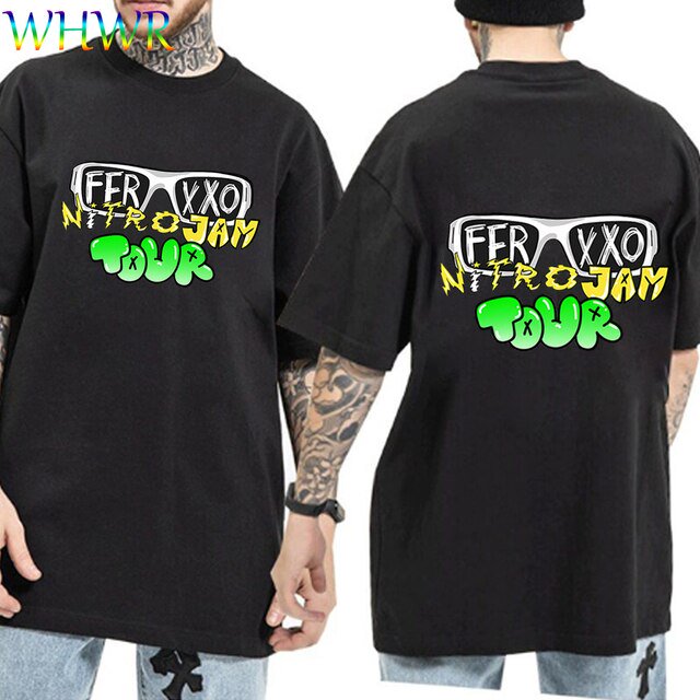 Ferxxo-Camiseta con estampado de rapero Feid Merch para hombre, camisa informal de manga corta, camisetas de gran tamaño de Hip Hop, ropa de calle de verano